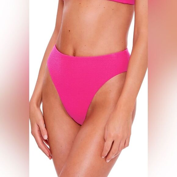 BECCA by Rebecca Virtue Pucker Up Danielle High-Cut Bikini Bottoms Size Large - Picture 9 of 9